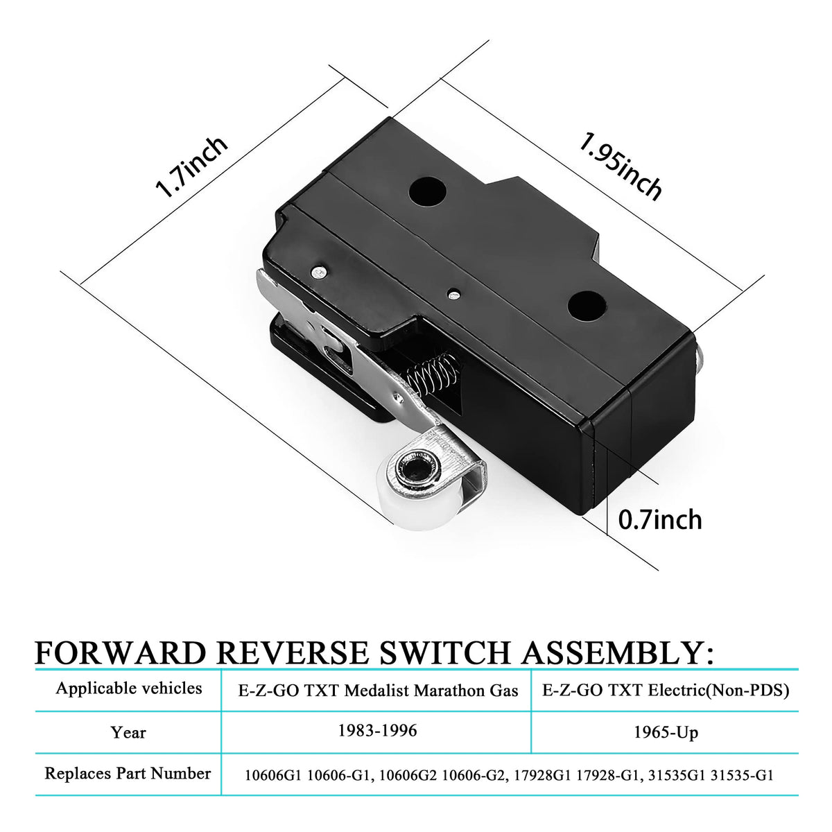 Installation diagram view of 10L0L EZGO TXT switch wiring