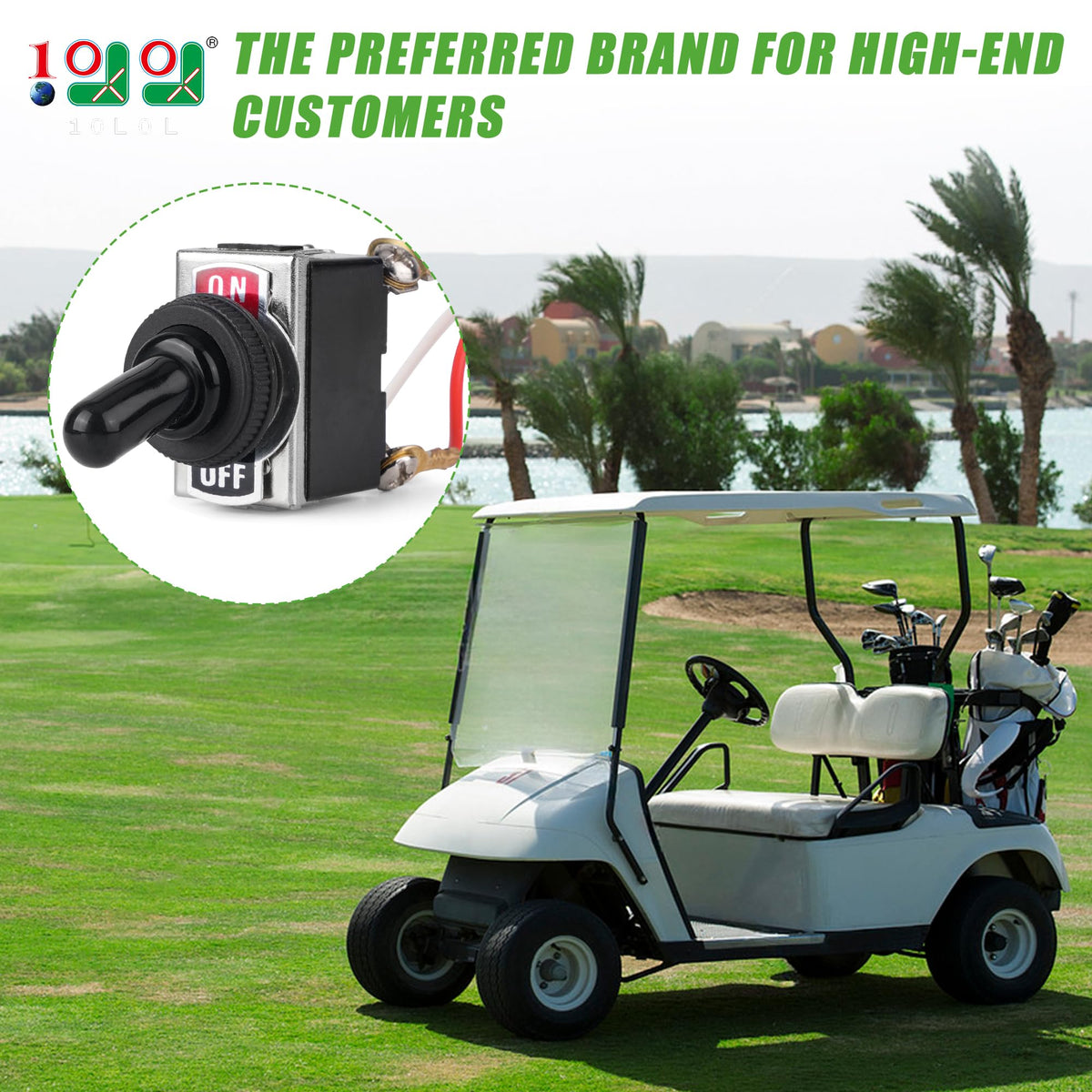 10L0L EZGO TXT tow switch improves stopping and maneuverability on greens.