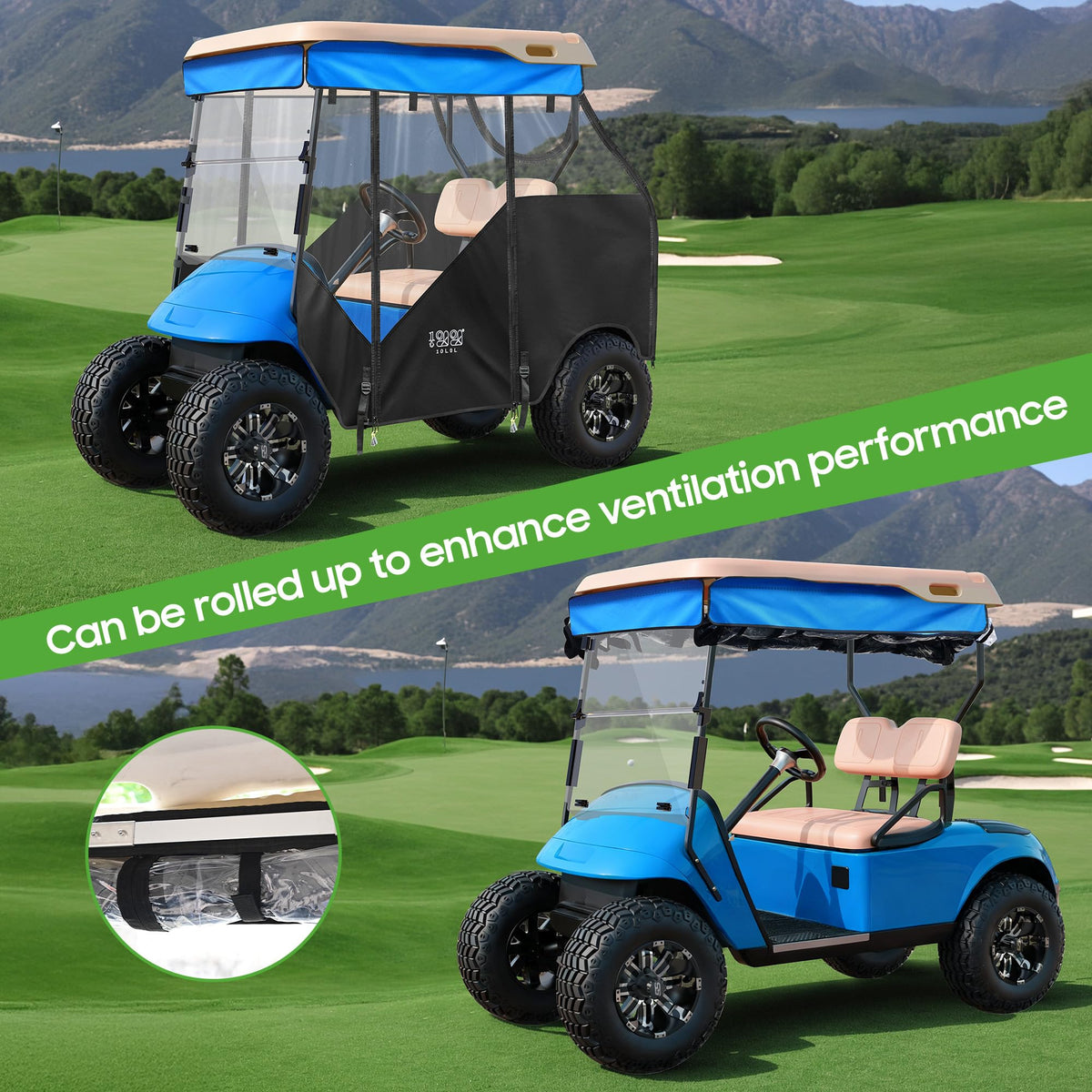 10L0L ezgo txt track enclosure installation diagram illustrates setup