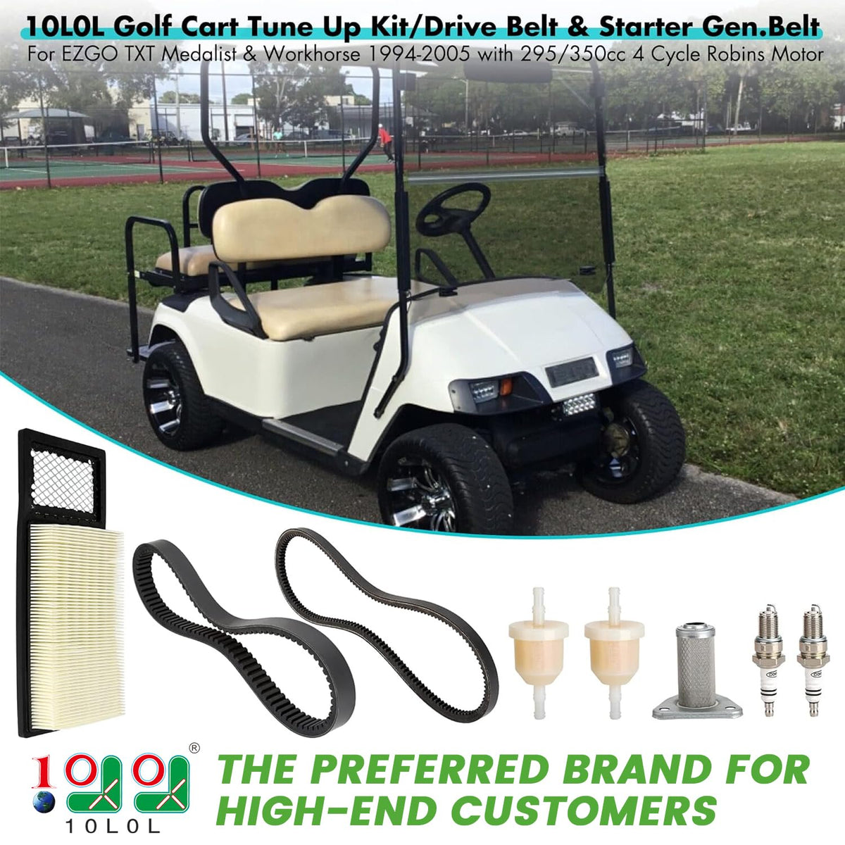 10L0L EZGO tune up kit oil filter close-up supports smoother operation.