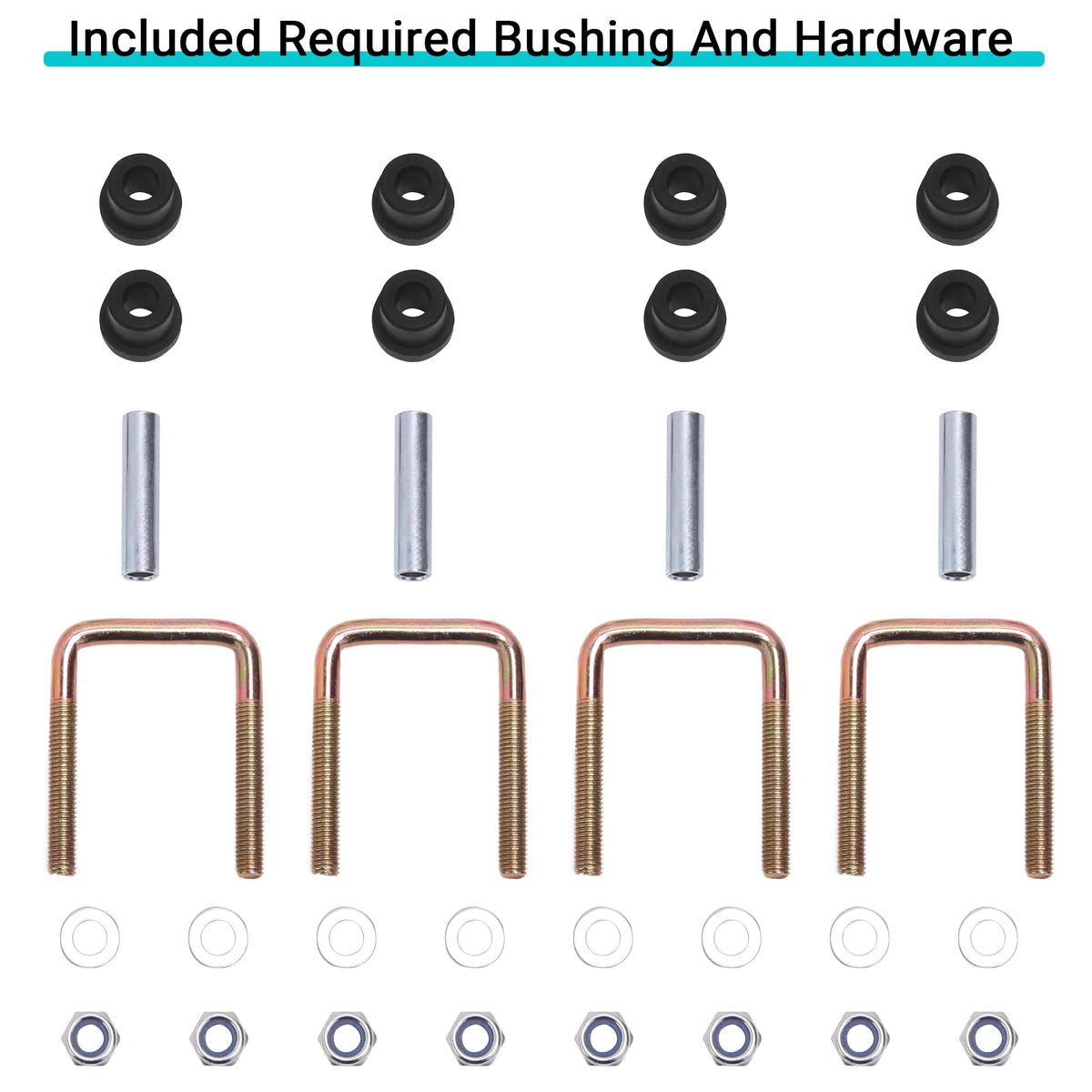 10L0L EZGO TXT U-bolts and spacers included for installation.