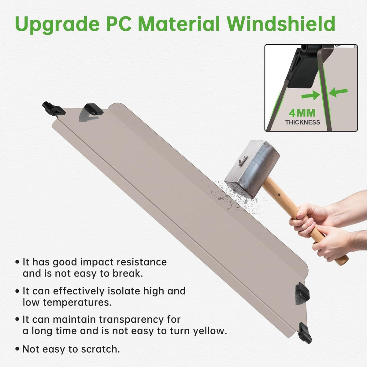 10L0L EZGO TXT windshield installation requires no drilling or modification.