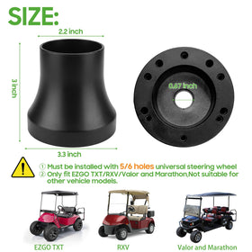 10L0L EZGO Valor steering wheel adapter blends secure connection and premium look