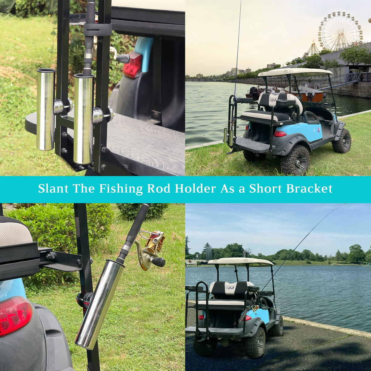 Holder fits most fishing poles up to 2 inches in diameter
