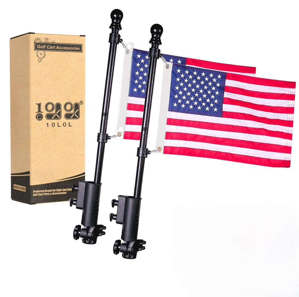 10L0L flag holder bracket adjustable for secure mounting on golf carts