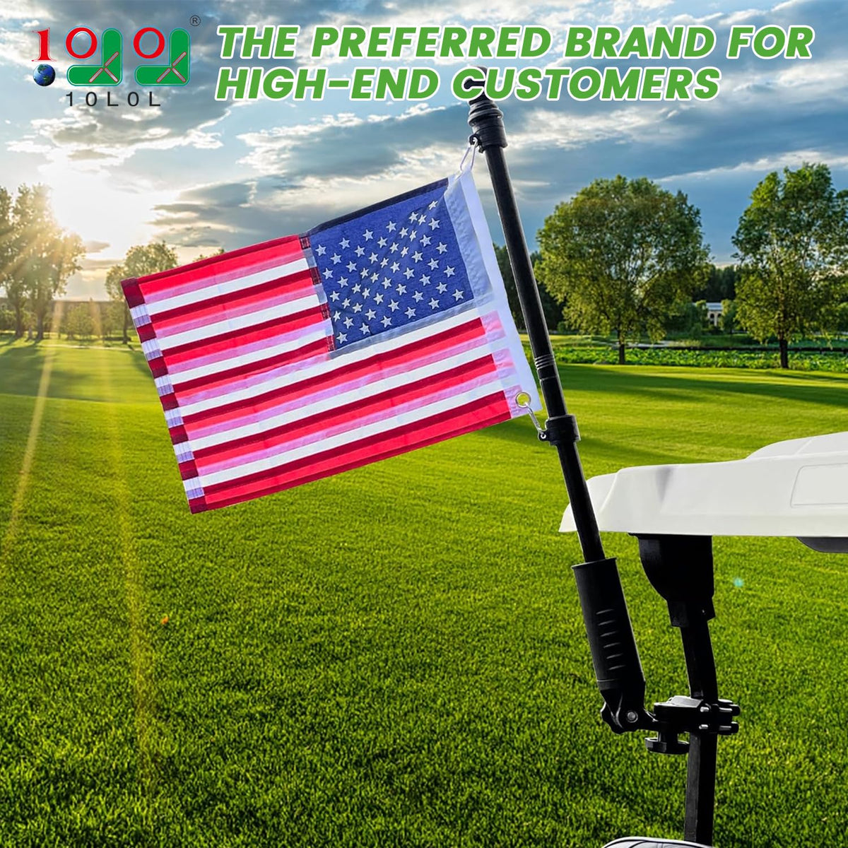 10L0L flagpole bracket assembly enables sturdy, wind-resistant mounting.