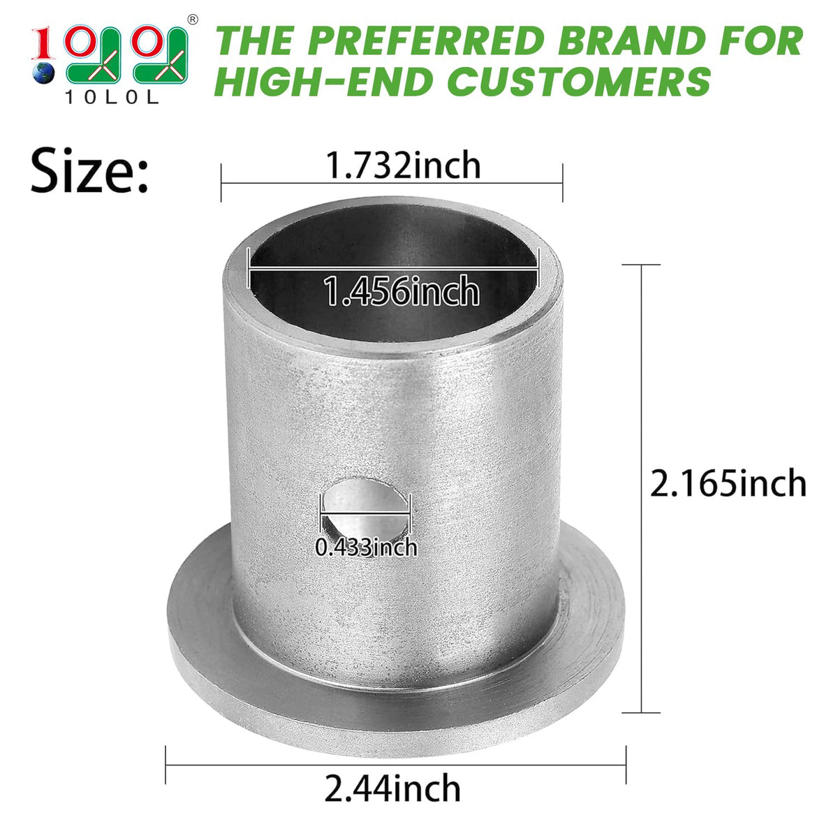 Close-up of 10L0L flanged steering bushing for EZGO TXT.