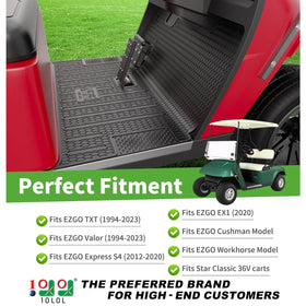 10L0L full-coverage mat covers dash to seat base for EZGO TXT.