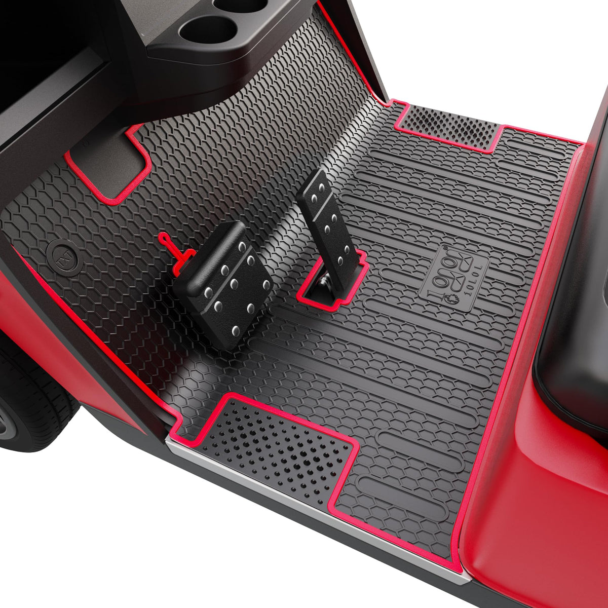 10L0L honeycomb-pattern floor mat, anti-slip performance.