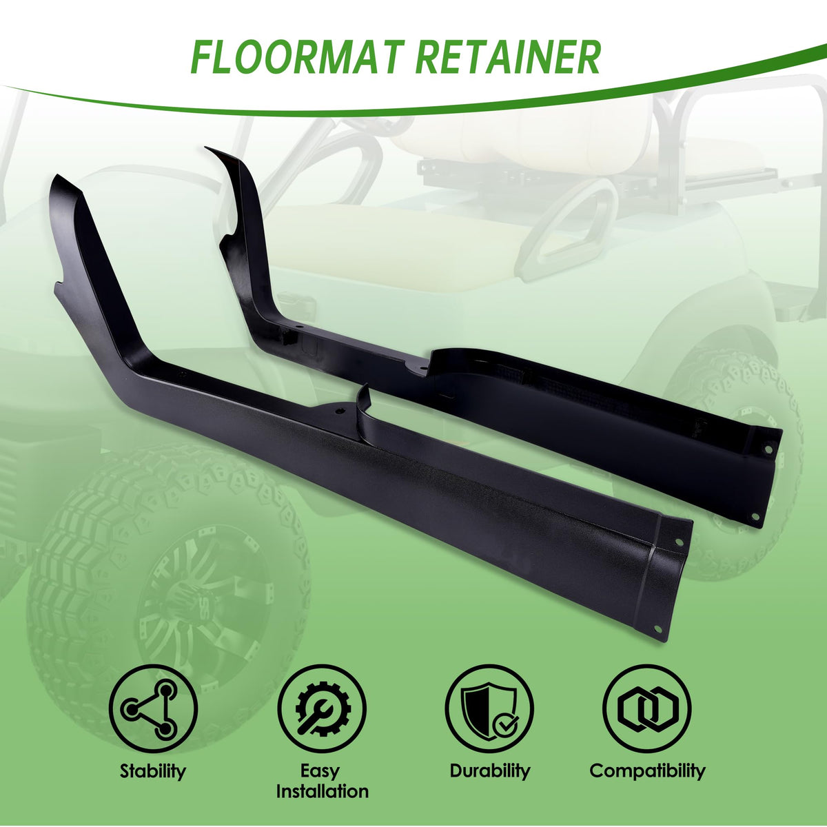 10L0L Floormat retainer side panel kit demonstrating exact snap positions for warp-free fit