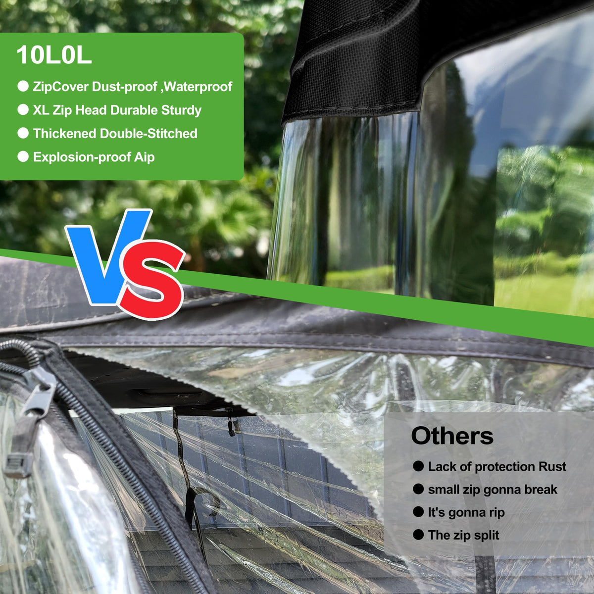 10L0L foldable door design for easy entry and flexible privacy on the course.