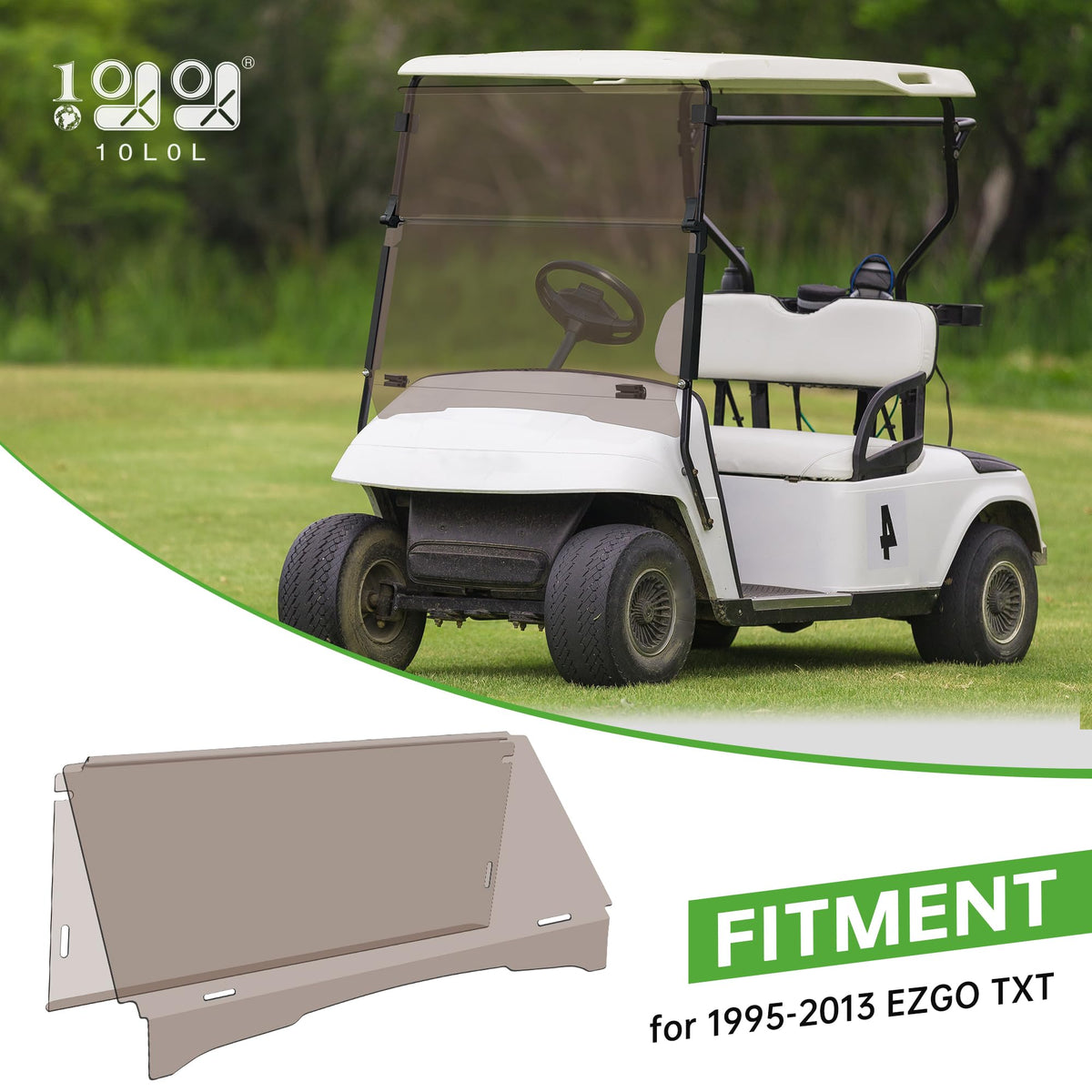 10L0L foldable windshield dimensions shown: fits 1995-2013 TXT models.