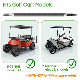 Heavy-duty forged alloy steel axle from 10L0L for EZGO TXT/Medalist