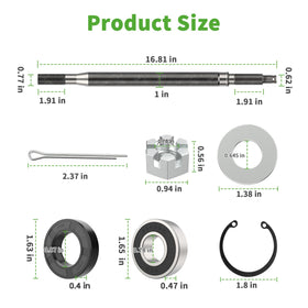 10L0L forged alloy steel EZGO axle kit highlighting rugged construction