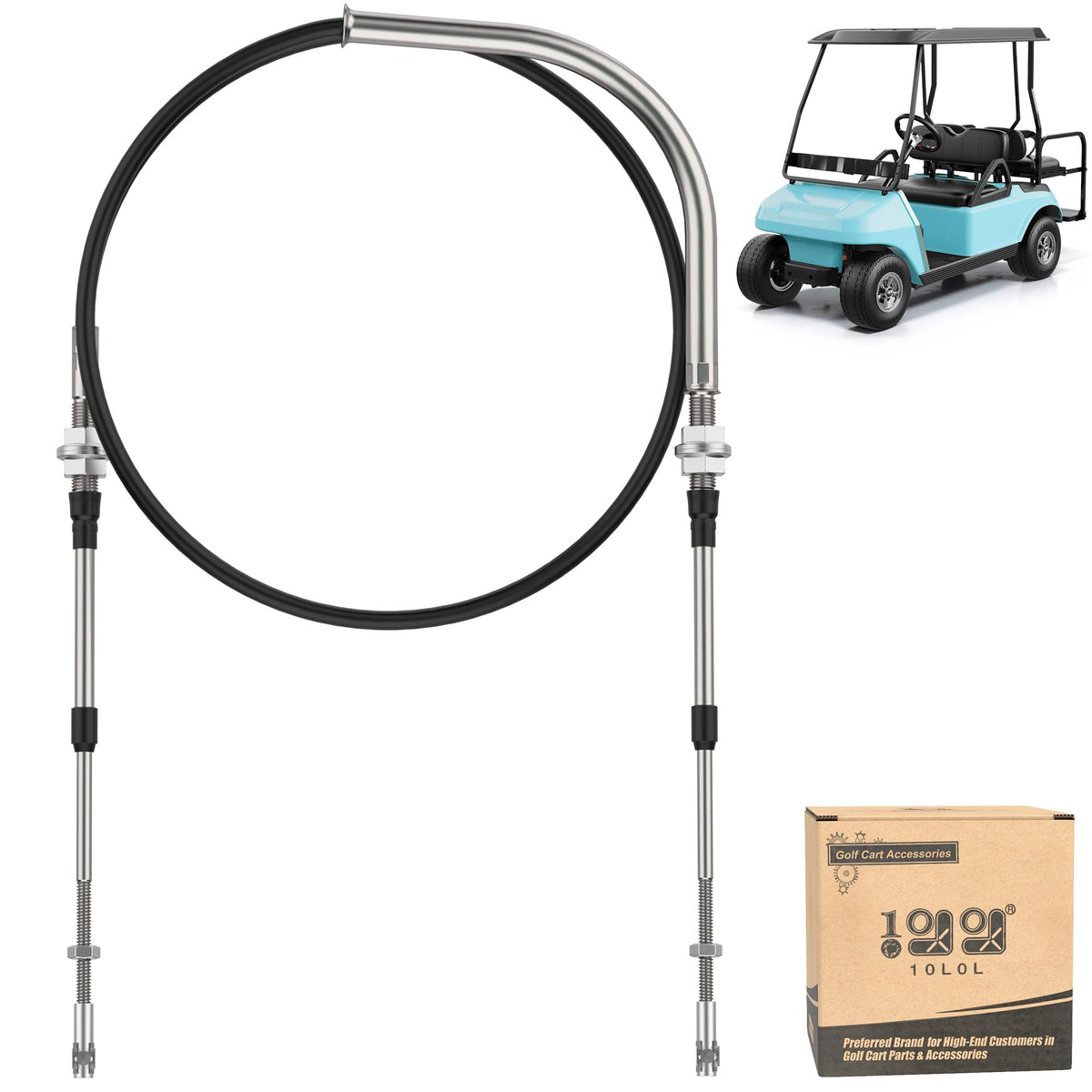 10L0L forward and reverse cable for Club Car DS ready for installation