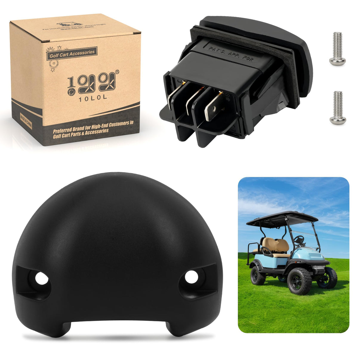 10L0L forward-reverse switch closeup for precise golf cart control