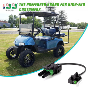 Close-up of 10L0L forward switch with rugged build for EZGO TXT carts