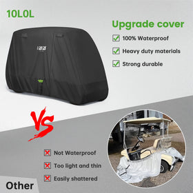 Open access: 4 air vents and 3 zipper doors on 10L0L golf cart cover