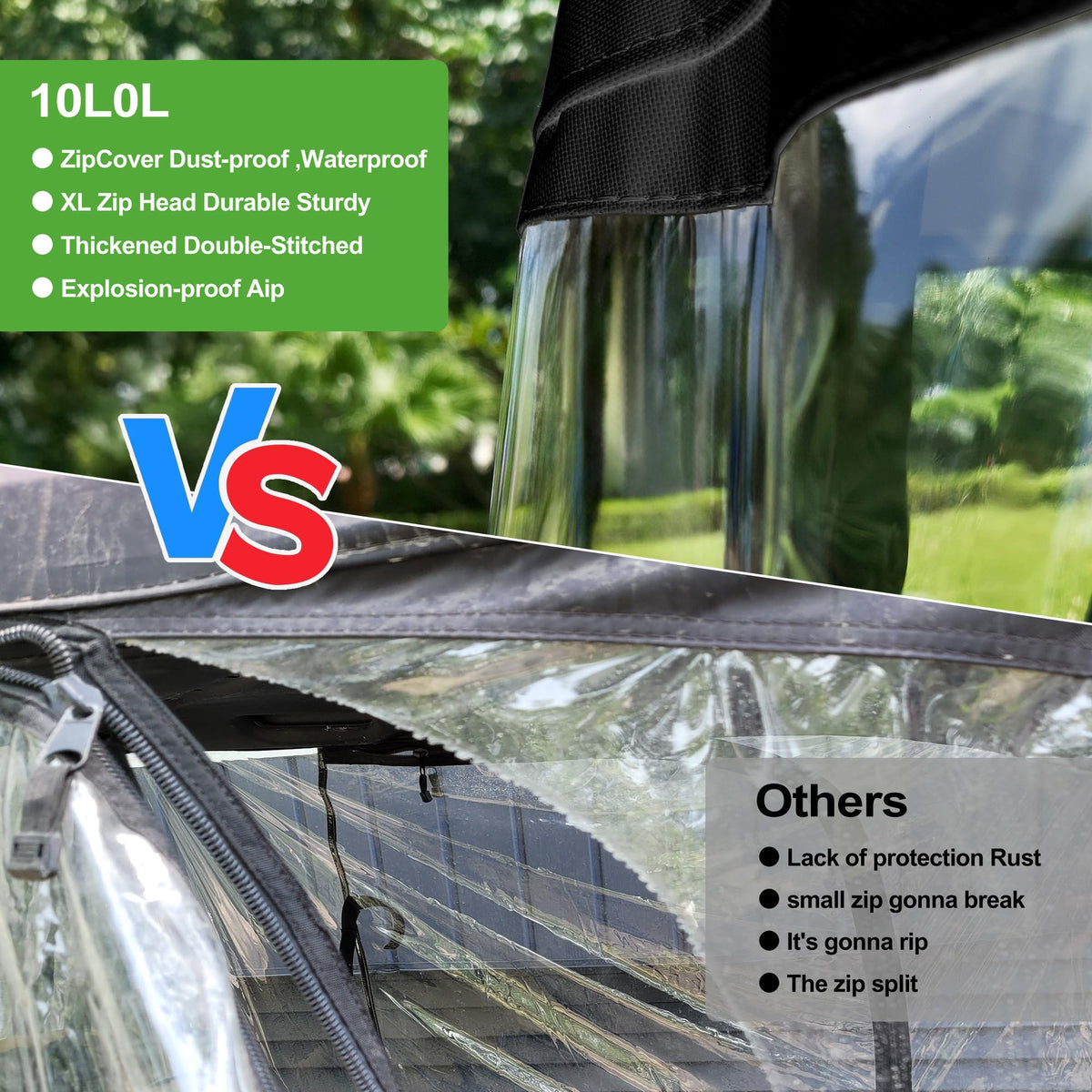 10L0L four-sided windows offer clear visibility and weather-ready coverage.