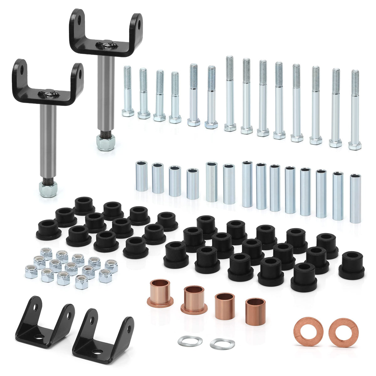 10L0L Front and rear suspension screws and bolts for easy installation.