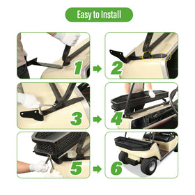 10L0L front basket installed on Club Car DS for organized travel