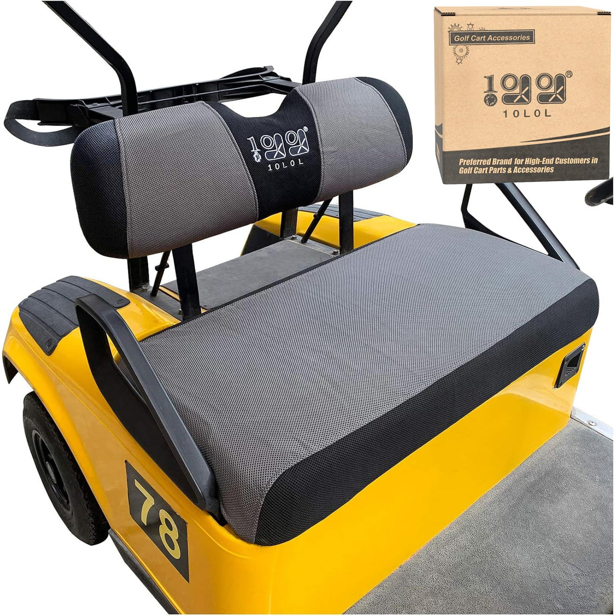10L0L front bench seat cover on EZGO TXT improves spill protection and durability