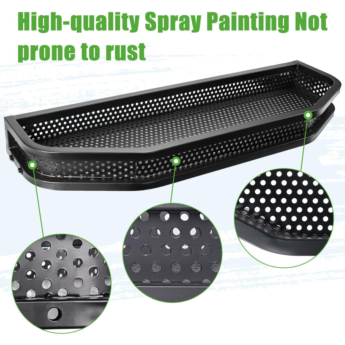 10L0L steel mesh construction adds durability to front cargo basket