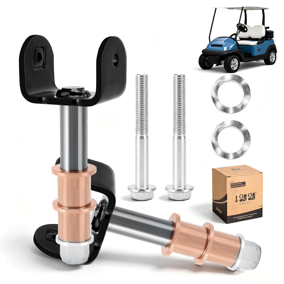 10L0L front end king pin repair kit assembly for Club Car Precedent improves steering feel.