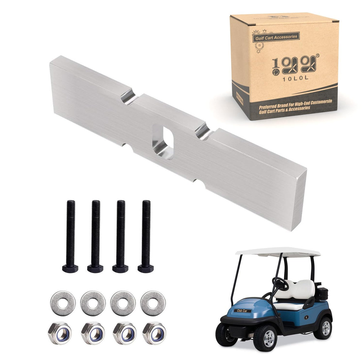 10L0L front-end lift block provides 0.6 inch lift for Club Car Precedent.