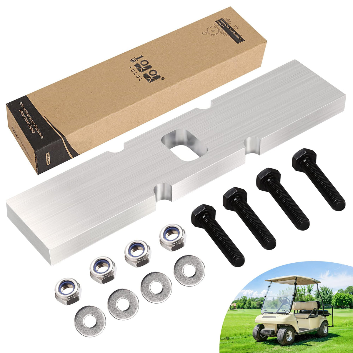 10L0L front end lift block for Club Car DS gas improves wheel fit
