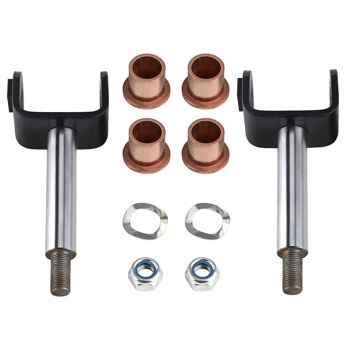 10L0L front end suspension parts closeup highlights sturdy construction.