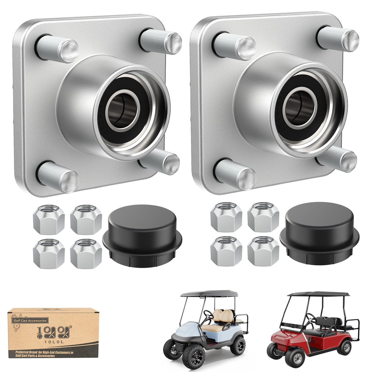 10L0L front hub assembly for Club Car DS and Precedent provides smooth rotation and reliable fit.