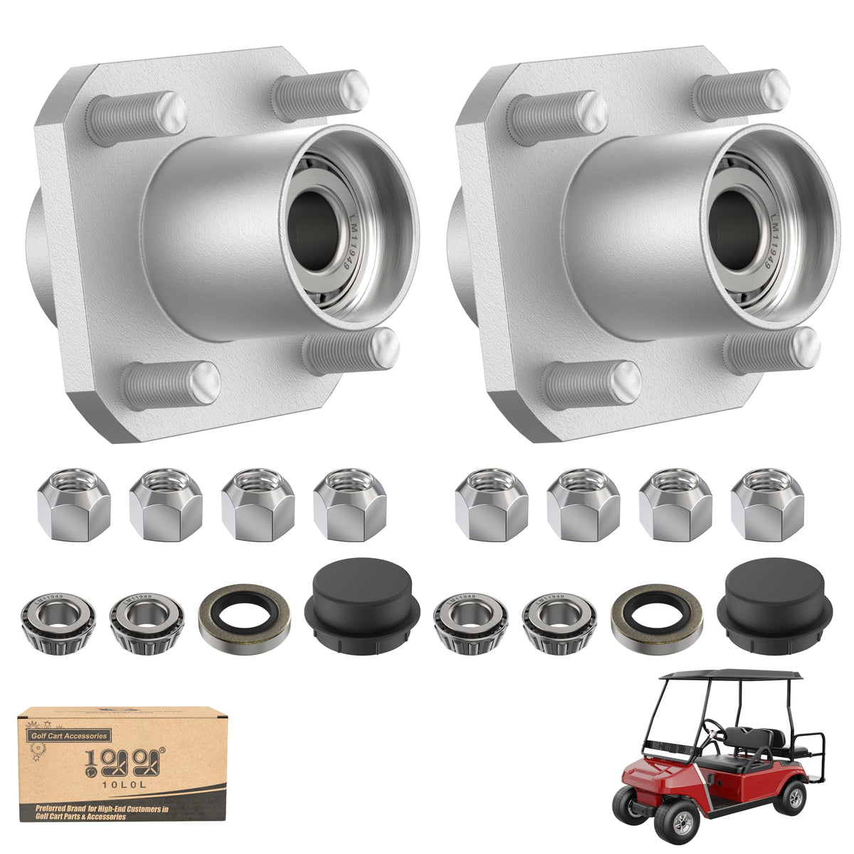 10L0L front hub for Club Car DS, 1974-2003, supports smooth steering