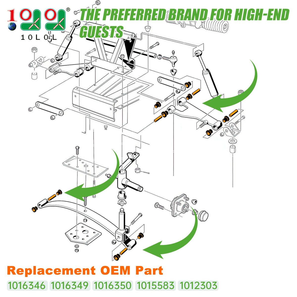 10L0L front lower spring bushing kit enhances suspension stability on rough terrain