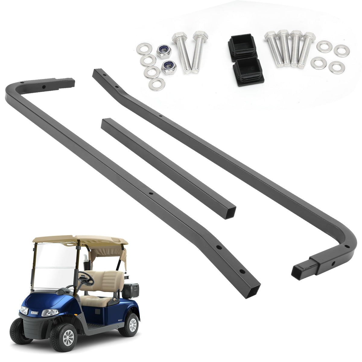 10L0L front roof strut brackets for EZGO RXV provide reliable support.