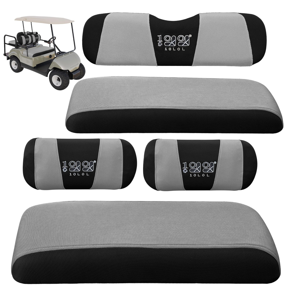 10L0L front seat cover protects Yamaha and Club Car seats from spills and sun.