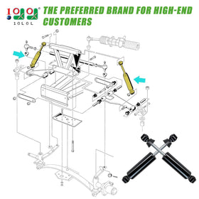 10L0L front shocks for Club Car Precedent deliver smoother road feel.