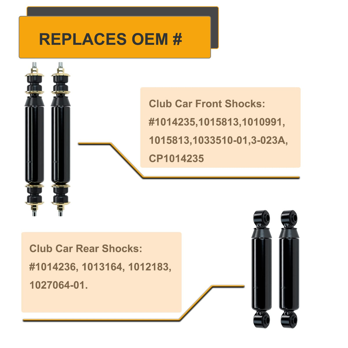10L0L front shock OEM replacement compatible with 1010991 and 1033510-01