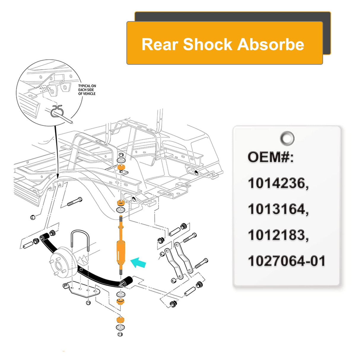 10L0L front shock OEM replacement compatible with 1014235 and 1015813