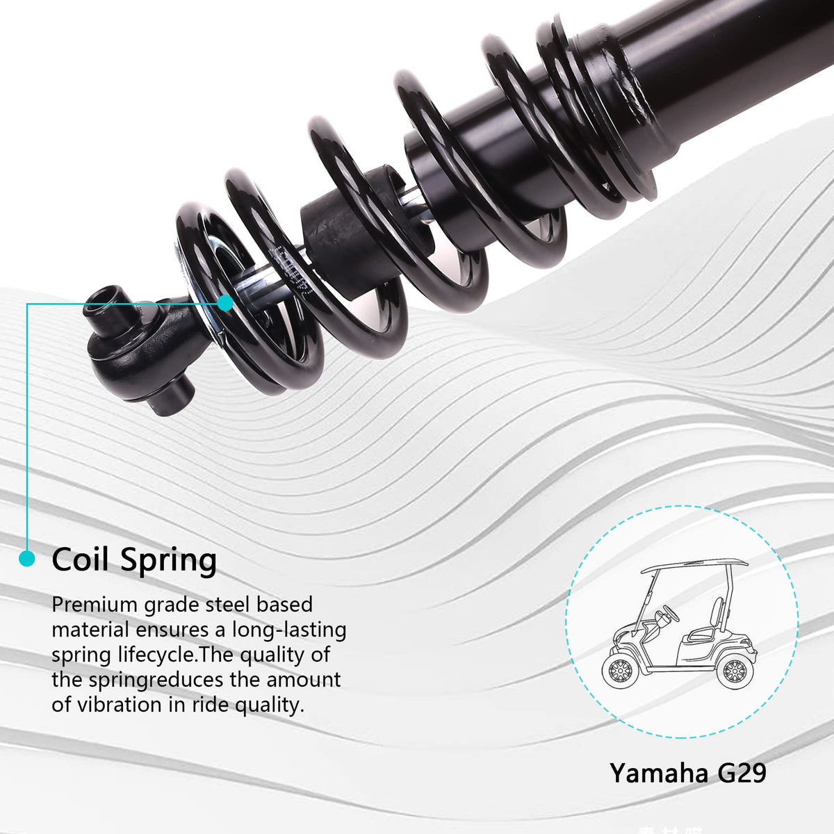 10L0L durable steel front shocks for Yamaha G29 long-lasting ride support.