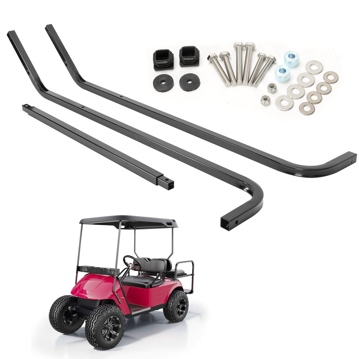 10L0L front strut brackets for EZGO TXT 2014-up provide stable ride and reliable roof support.