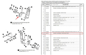 10L0L front-suspension spindle supports stable handling on uneven terrain.
