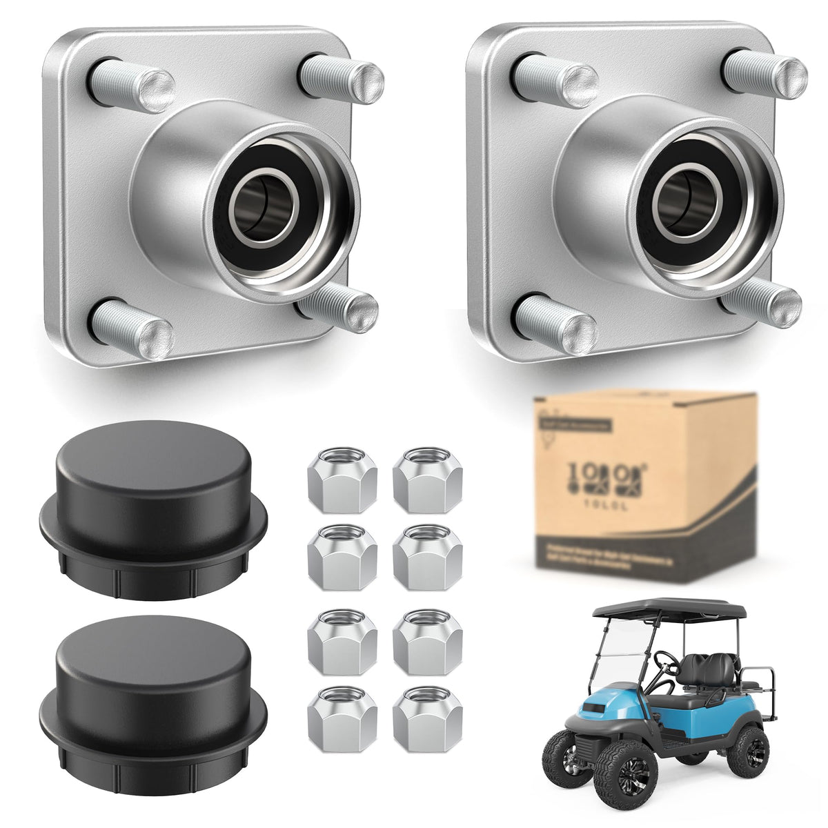 10L0L front wheel hub assembly for Club Car DS delivers smooth rotation