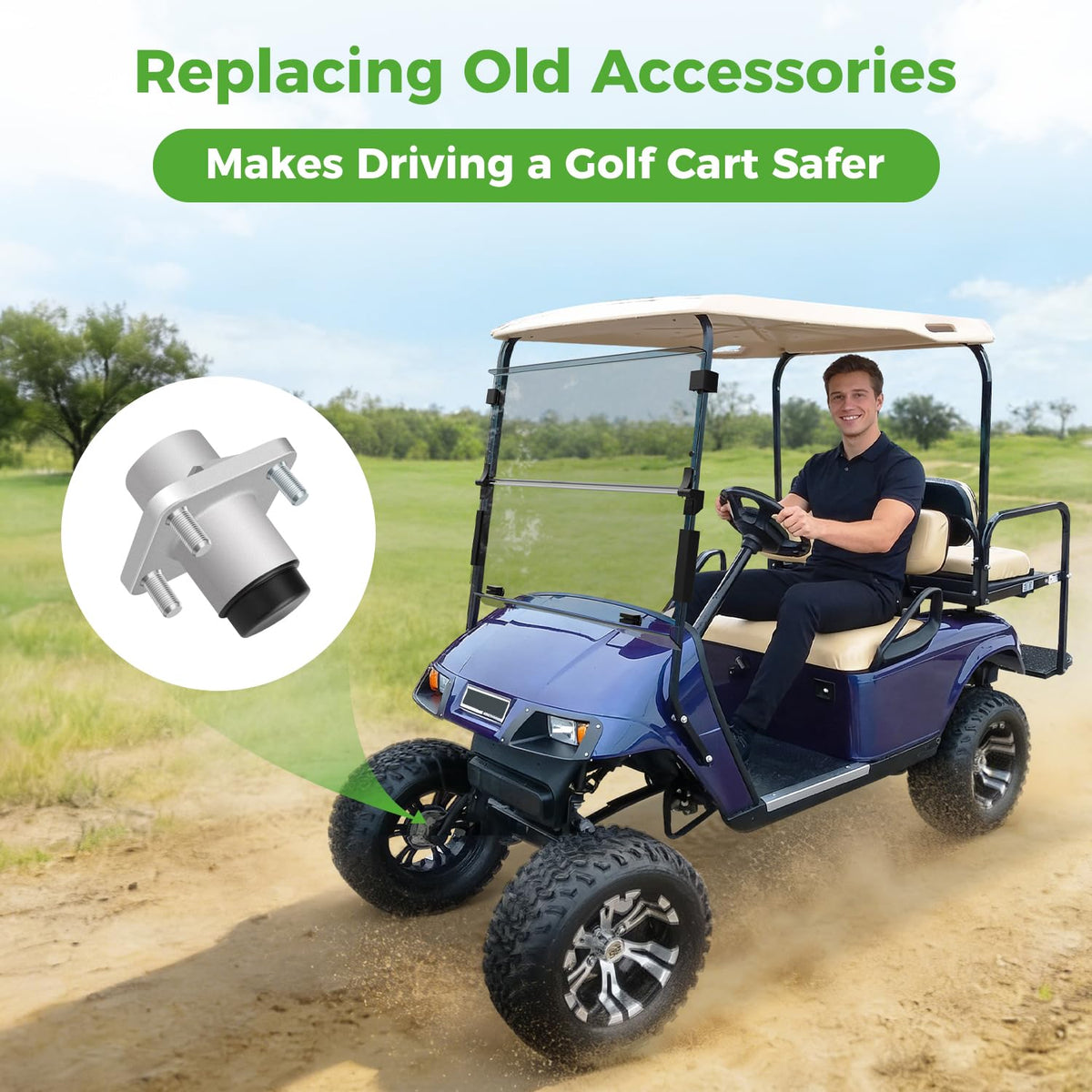 10L0L EZGO Marathon hub assembly supports smooth front-end operation.