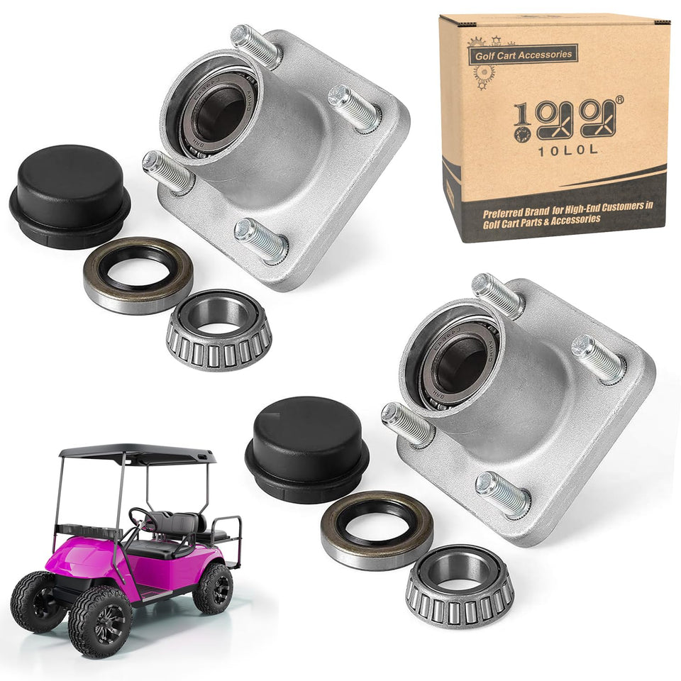 10L0L front wheel hub assembly for EZGO TXT set of two, ready for replacement