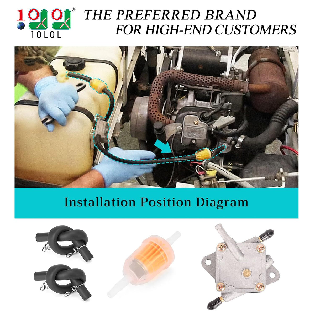 10L0L fuel filter for EZGO TXT helps maintain clean fuel delivery