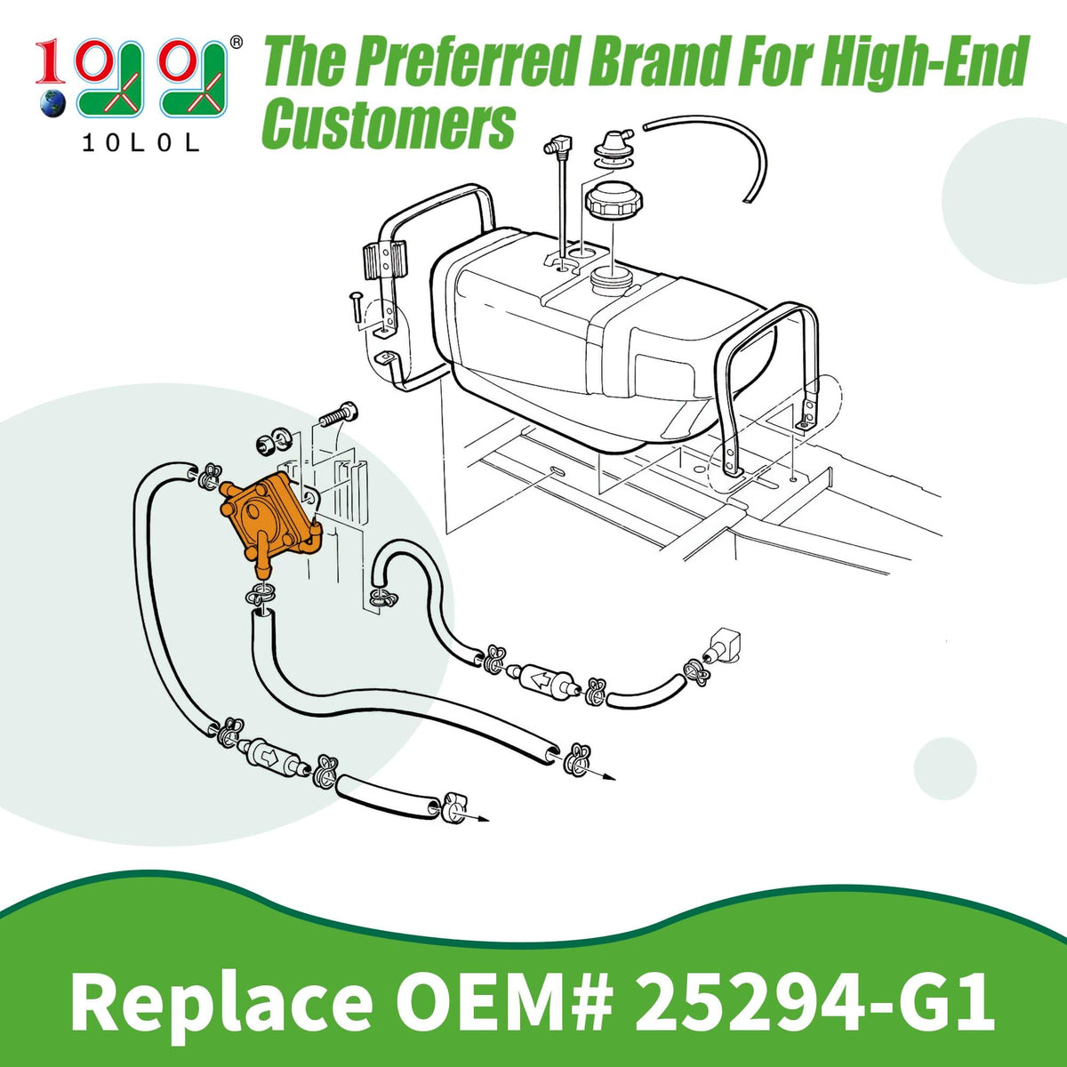 10L0L fuel pump kit contents including filter lines clamps for easy replacement