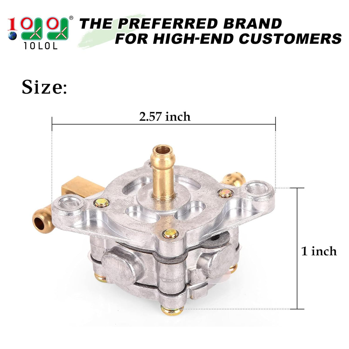 10L0L Yamaha G1/G3 fuel pump side view, precise fit for 2-stroke golf carts.