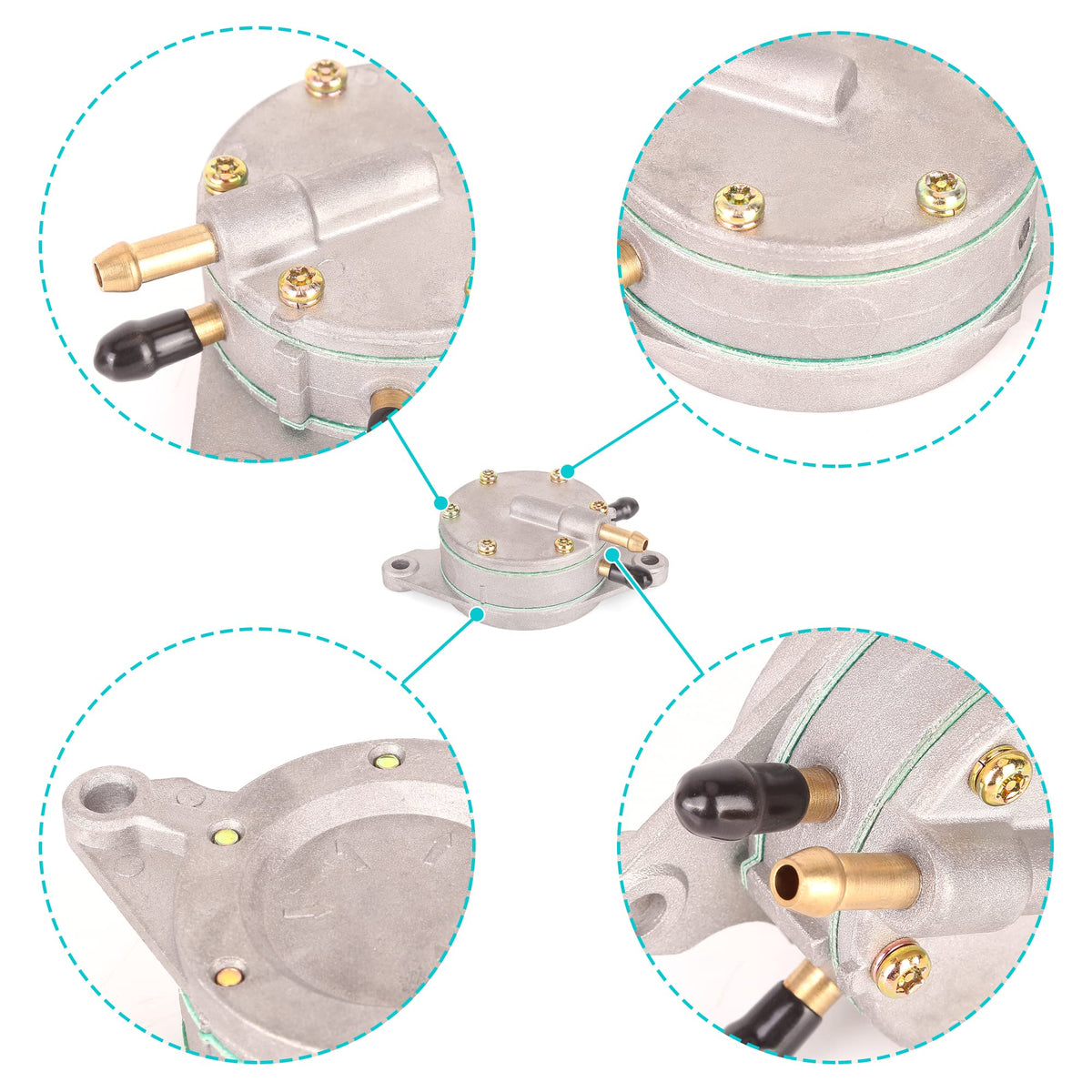 10L0L fuel pump for Yamaha G11, front view, restores engine response.