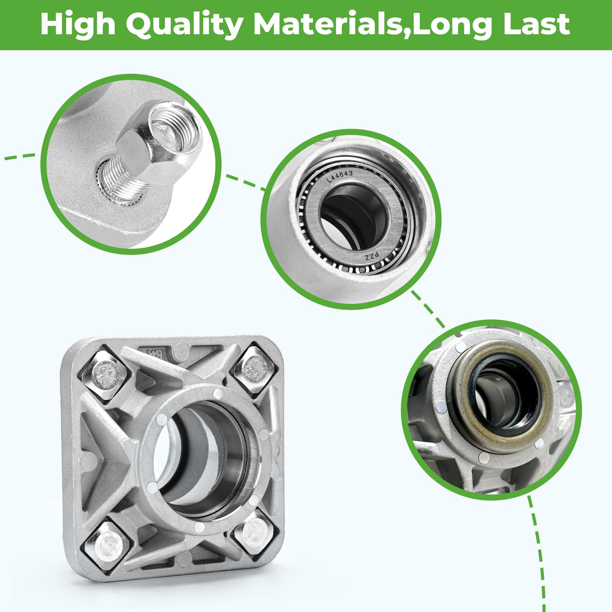 10L0L Fully assembled hub with seals for quick maintenance.